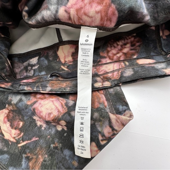 HTF Lululemon Fast and Free High-Rise Tight 25” Floral Dark Forest Size 6 (EUC) - Picture 7 of 16